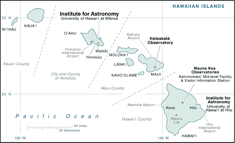 astronomické pracoviská na Havajských ostrovoch